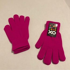 New 2 Pairs Pink Knit Winter Gloves 100% Acrylic One Size Fits Most - Unisex